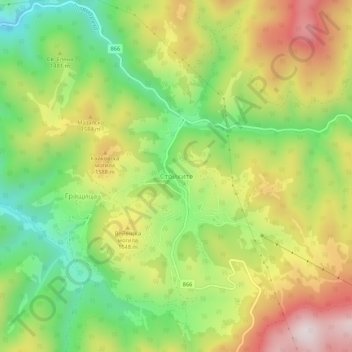 Stoikite topographic map, elevation, terrain
