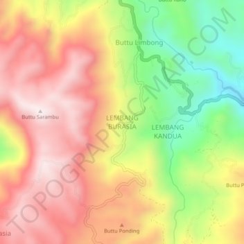 LEMBANG BURASIA topographic map, elevation, terrain