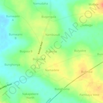 Bulimba topographic map, elevation, terrain