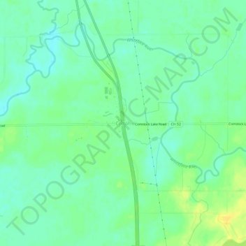 Cotton topographic map, elevation, terrain