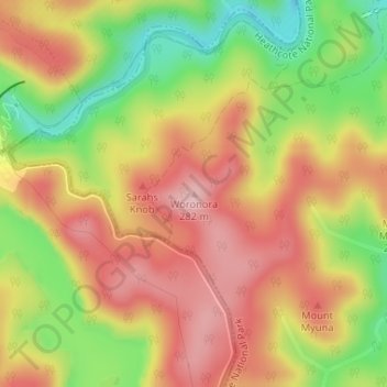 Woronora topographic map, elevation, terrain