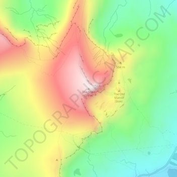 The Storr topographic map, elevation, terrain