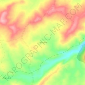 Mienzeni topographic map, elevation, terrain