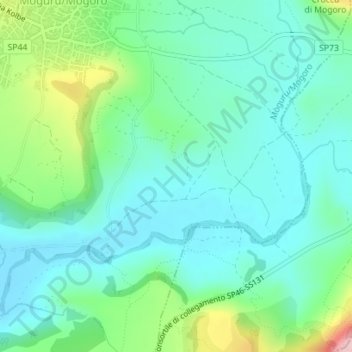 Manias topographic map, elevation, terrain