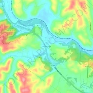 Rockbridge topographic map, elevation, terrain