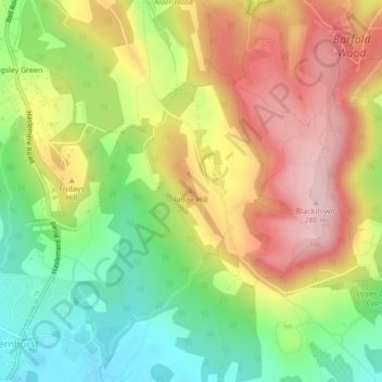 Ridge Hill topographic map, elevation, terrain