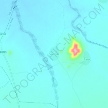 Sarthur topographic map, elevation, terrain