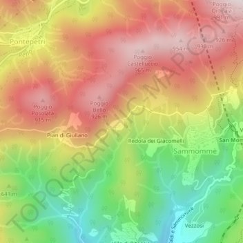 Bussoli topographic map, elevation, terrain