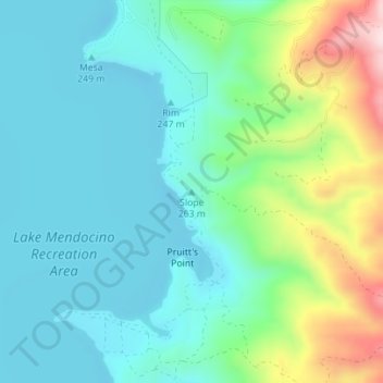 Slope topographic map, elevation, terrain