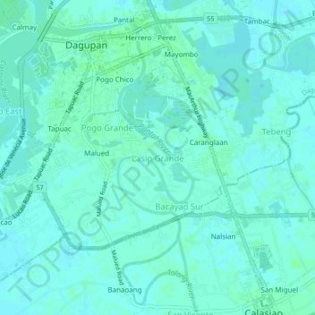 Lasip Grande topographic map, elevation, terrain