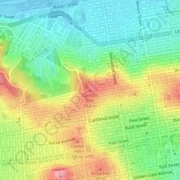 Cannon Hill topographic map, elevation, terrain