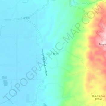 San Jose topographic map, elevation, terrain