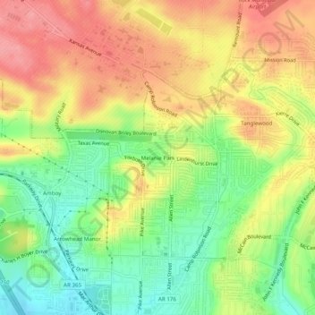 Melanie Park topographic map, elevation, terrain