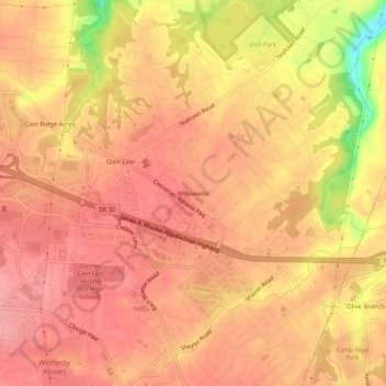 Willowville topographic map, elevation, terrain