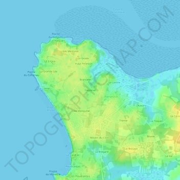 Tregorvel topographic map, elevation, terrain