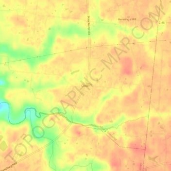 Clover topographic map, elevation, terrain