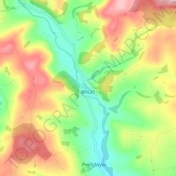 Lower Chapel topographic map, elevation, terrain