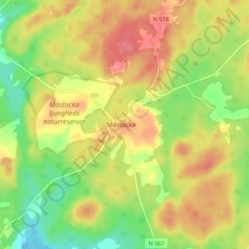 Mästocka topographic map, elevation, terrain