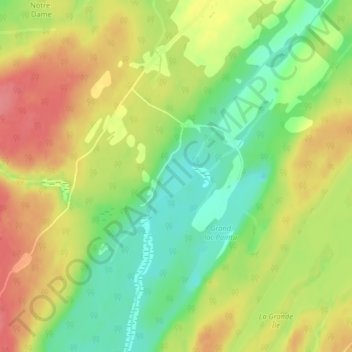 Lac Chaud topographic map, elevation, terrain