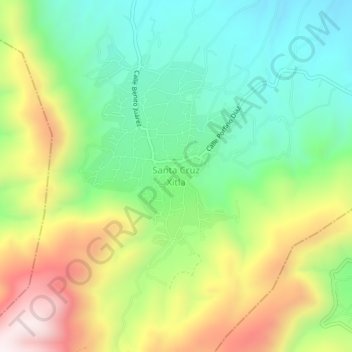 Santa Cruz Xitla topographic map, elevation, terrain