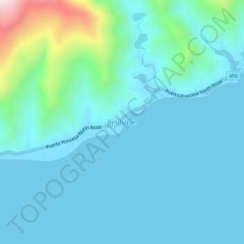 Binduyan topographic map, elevation, terrain