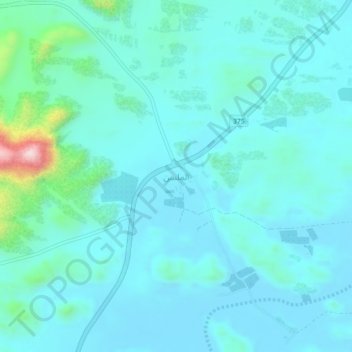 الملسن topographic map, elevation, terrain