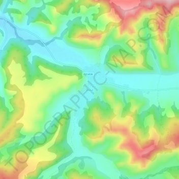 Buia topographic map, elevation, terrain