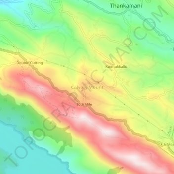 Calvary Mount topographic map, elevation, terrain