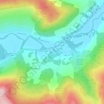 Bellspool topographic map, elevation, terrain