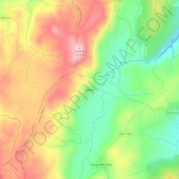 Cotelo topographic map, elevation, terrain