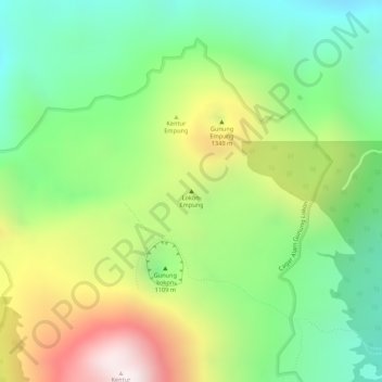 Lokon-Empung topographic map, elevation, terrain