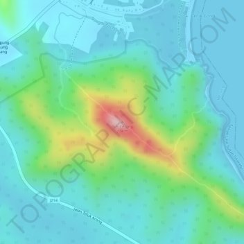 Bukit Arong topographic map, elevation, terrain