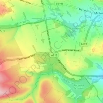Flouch topographic map, elevation, terrain