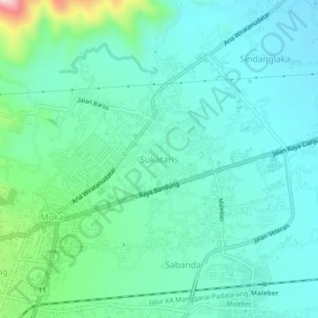 Sukataris topographic map, elevation, terrain