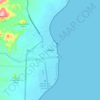 Loreto topographic map, elevation, terrain