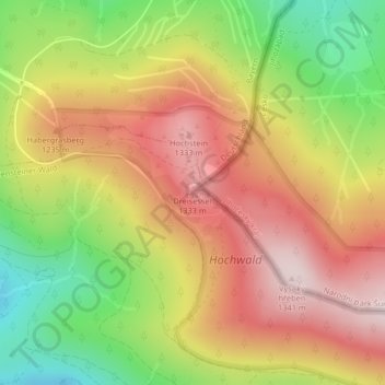 Dreisessel topographic map, elevation, terrain