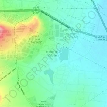 Monte de la Calavera topographic map, elevation, terrain