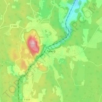Taberg topographic map, elevation, terrain