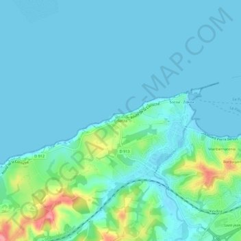 Erlaitza topographic map, elevation, terrain