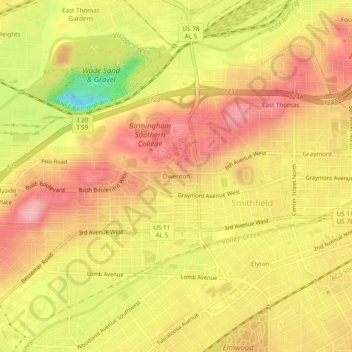 Owenton topographic map, elevation, terrain