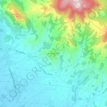 Montevettolini topographic map, elevation, terrain