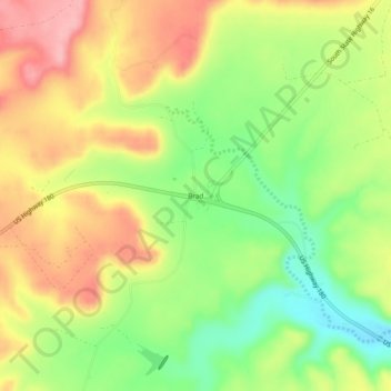 Brad topographic map, elevation, terrain