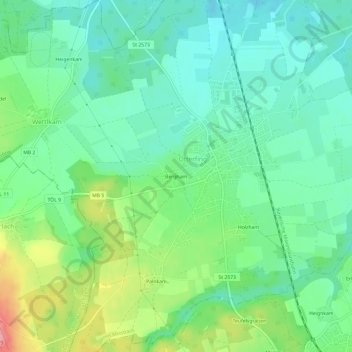 Bergham topographic map, elevation, terrain