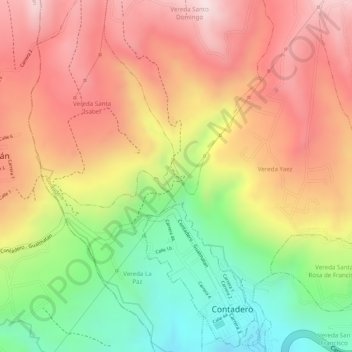 San Fransico topographic map, elevation, terrain