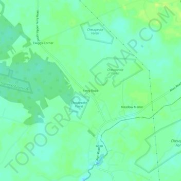 Ferry Road topographic map, elevation, terrain
