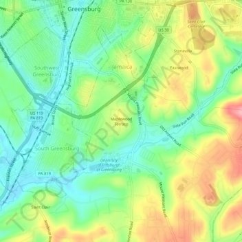 Maplewood Terrace topographic map, elevation, terrain