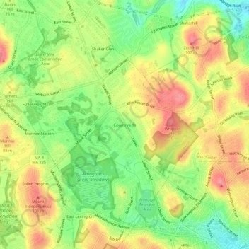 Countryside topographic map, elevation, terrain