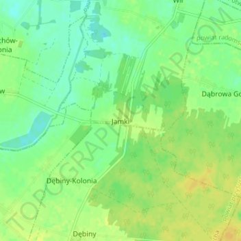 Jamki topographic map, elevation, terrain