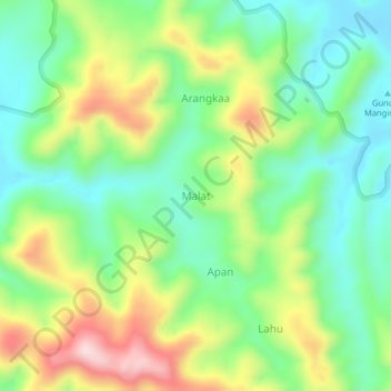 Malat topographic map, elevation, terrain