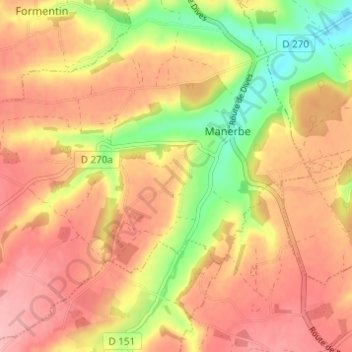 Le Buisson topographic map, elevation, terrain